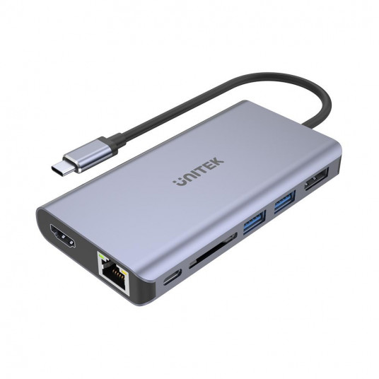 Unitek USB-C 2x USB 3.1 HDMI DP RJ45 czytnikSD