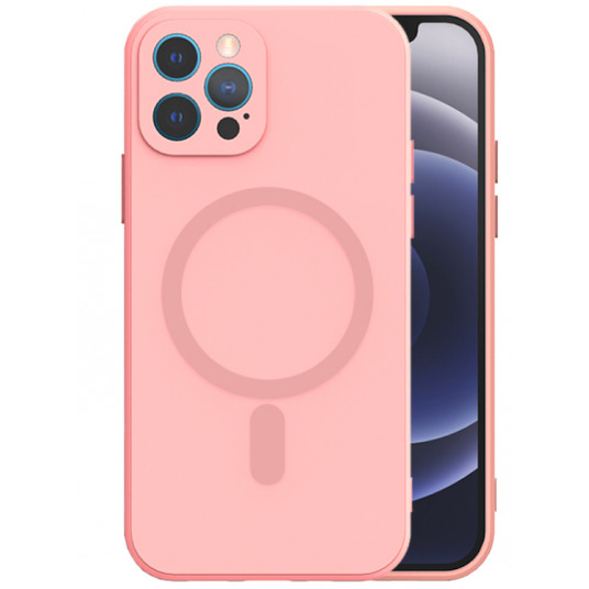 Mocco MagSilicone Soft Back Case Silicone Case for Apple iPhone 12 Pro Pink