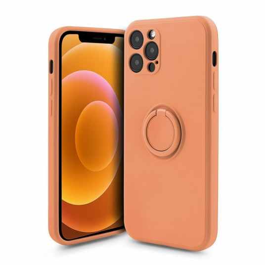  Mocco Pastel Ring Silicone Back Case for Samsung Galaxy S22 Plus 5G Orange 