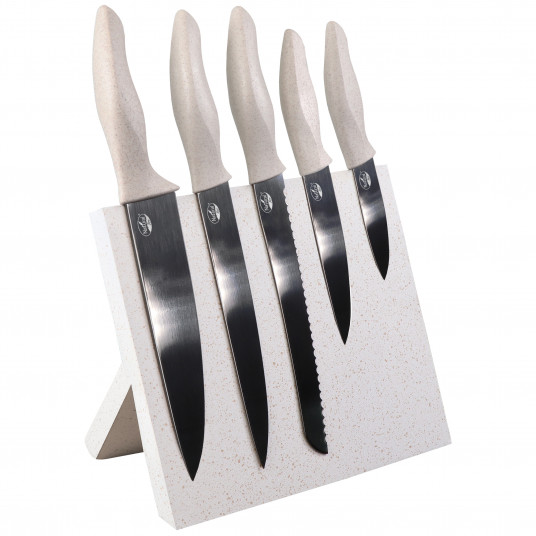  Stoneline Knife Block Natural Line 21197  Folding stand, 5 pc(s), Dishwasher proof, 9/12.5/20.1/20.2 cm 