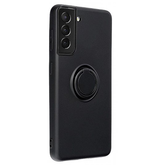 Mocco Pastel Ring Silicone Back Case for Samsung Galaxy S22 Plus 5G Black
