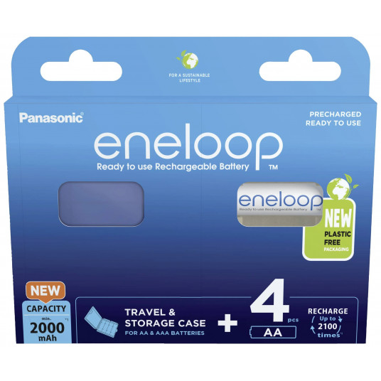  Panasonic rechargeable batteries  ENELOOP BK-3MCDEC4BE, 2000 mAh, 2100 (4xAA) 