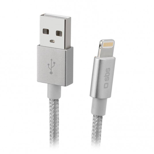  Cable SBS Braided USB/Lightning 1m Silver 