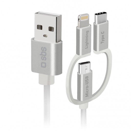  Cable SBS 3-in-1 USB/USB-C/MicroUSB/Lightning 1,2m 