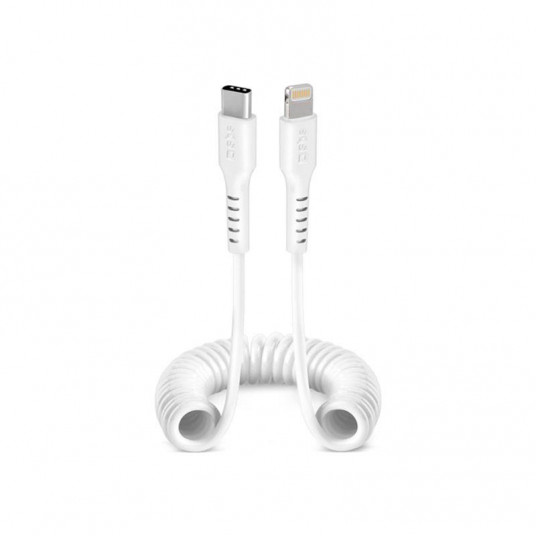  Cable SBS Coiled USB-C/Lightning 17-100cm White 