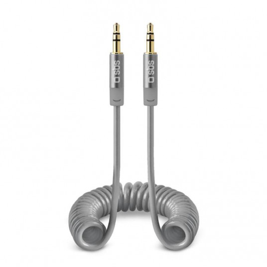  Cable SBS Coiled 3,5mm/3,5mm 25-130cm Silver 