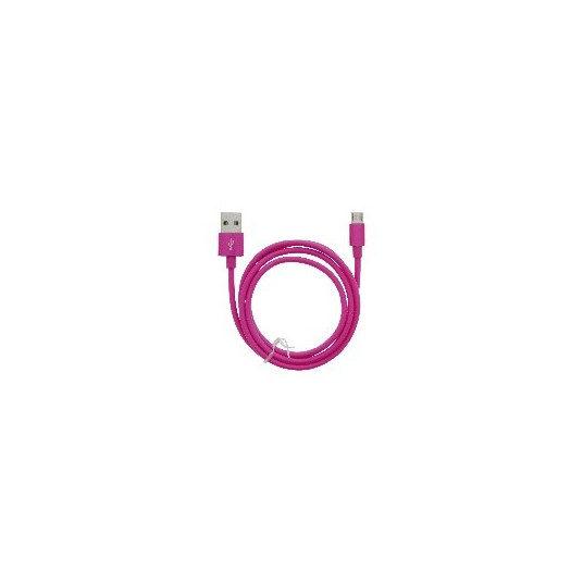  Kabelis MOB:A USB-A - MicroUSB 2.4A, 1m, rožinis 